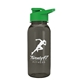 a transparent smoke bottle & green lid cadet - 18 oz tritan(tm) bottle with drink thru lid