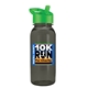 a green lid & transparent smoke bottle cadet - 18 oz tritan(tm) bottle with flip straw lid and digital imprint