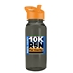 a orange lid & transparent smoke bottle cadet - 18 oz tritan(tm) bottle with flip straw lid and digital imprint
