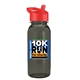a red lid & transparent smoke bottle cadet - 18 oz tritan(tm) bottle with flip straw lid and digital imprint