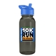 a royal blue lid & transparent smoke bottle cadet - 18 oz tritan(tm) bottle with flip straw lid and digital imprint