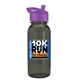 a violet lid & transparent smoke bottle cadet - 18 oz tritan(tm) bottle with flip straw lid and digital imprint