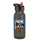 a black with red spout lid & transparent smoke bottle cadet - 18 oz tritan(tm) bottle with flip straw lid and digital imprint