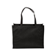 aerial view a black celebration shopping non woven standard tote bag 16 x 12, image 1 of 2