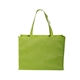 aerial view a lime green celebration shopping non woven standard tote bag 16 x 12, image 1 of 2