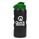 a metallic black bottle & green lid mini peak - 22 oz tritan(tm) metalike bottle with flip lid