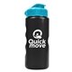 a metallic black bottle & cyan lid mini peak - 22 oz tritan(tm) metalike bottle with flip lid
