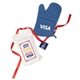 aerial view a blue oven mitt with fresh beginnings(r) sugar cookie mix gift set, image 1 of 2