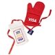 aerial view a red oven mitt with fresh beginnings(r) sugar cookie mix gift set, image 1 of 2