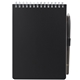 aerial view a black 5 x 7 mineral stone field reporter notebook with pen, image 1 of 9