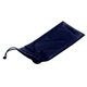 aerial view a navy microfiber pouch with drawstring, image 1 of 2