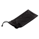 aerial view a black microfiber pouch with drawstring, image 1 of 2