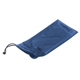 aerial view a royal blue microfiber pouch with drawstring, image 1 of 3