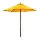 a yellow 7 market umbrella