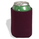 aerial view a burgundy folding foam can cooler sleeve, image 1 of 4