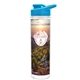 a cyan the chiller full color wrap - 16 oz insulated bottle with drink thru lid
