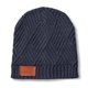 aerial view a heather navy leeman trellis knit beanie, image 1 of 2