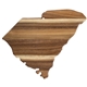 aerial view a wood rock branch(r) origins series south carolina state shaped wood serving and cutting board, image 1 of 4