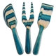 aerial view a blue/natural baltique(r) mykonos 3- piece cheese tool set, image 1 of 2