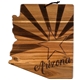 aerial view a wood rock branch(r) origins series arizona state shaped wood serving and cutting board, image 1 of 2