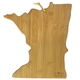 aerial view a multi-color minnesota state shaped serving and cutting board with artwork by summer stokes, image 1 of 3