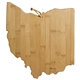 aerial view a multi-color ohio state shaped cutting and serving board with artwork by summer stokes, image 1 of 5