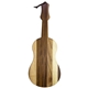 aerial view a wood rock branch(r) shiplap series ukulele / guitar shaped wood serving and cutting board, image 1 of 2