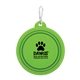 a green portable collapsible pet bowl