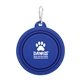 a blue portable collapsible pet bowl