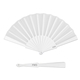 a white portable accordion collapsible fan
