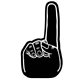 a black 14 foam finger cheering hand