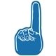 a blue 300 14 foam finger cheering hand