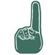 a dark green 342 14 foam finger cheering hand
