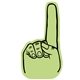 a lime green 367 14 foam finger cheering hand