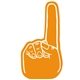 a orange 021 14 foam finger cheering hand