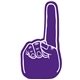 a purple 2597 14 foam finger cheering hand