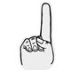 a white 14 foam finger cheering hand