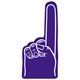 a purple 2597 16 large foam finger cheering hand