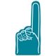 a teal 321 16 large foam finger cheering hand