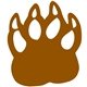 a brown 499 foam cat claw mitt