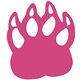 a hot pink 226 foam cat claw mitt