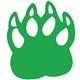 a kelly green 354 foam cat claw mitt