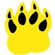 a yellow u foam cat claw mitt
