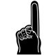 a black 18 giant foam number one finger