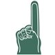 a dark green 342 18 giant foam number one finger
