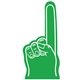a kelly green 354 18 giant foam number one finger