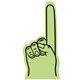 a lime green 367 18 giant foam number one finger