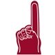 a maroon 202 18 giant foam number one finger