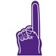 a purple 2597 18 giant foam number one finger