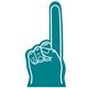 a teal 321 18 giant foam number one finger